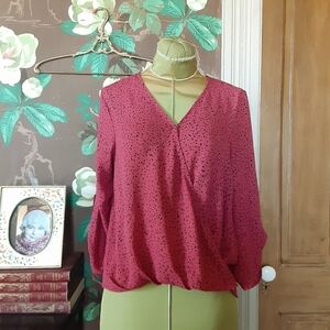 ALL IN FAVOR Faux Wrap Top Size XS